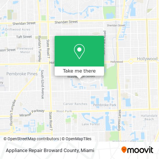 Mapa de Appliance Repair Broward County