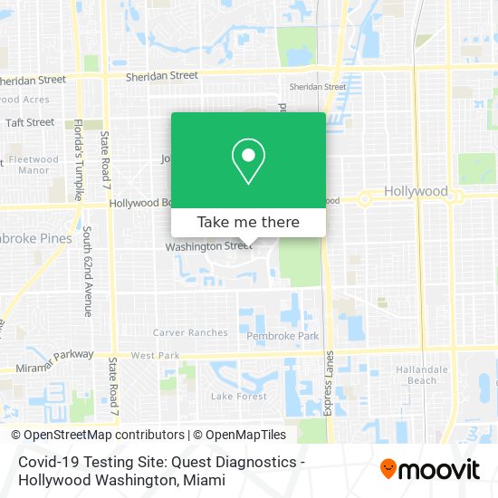 Mapa de Covid-19 Testing Site: Quest Diagnostics - Hollywood Washington