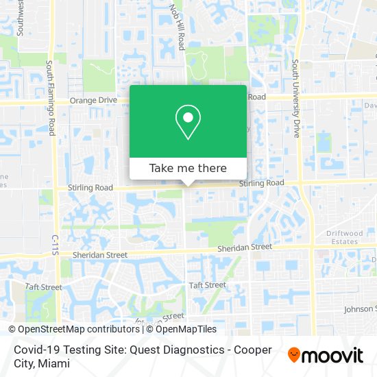 Mapa de Covid-19 Testing Site: Quest Diagnostics - Cooper City