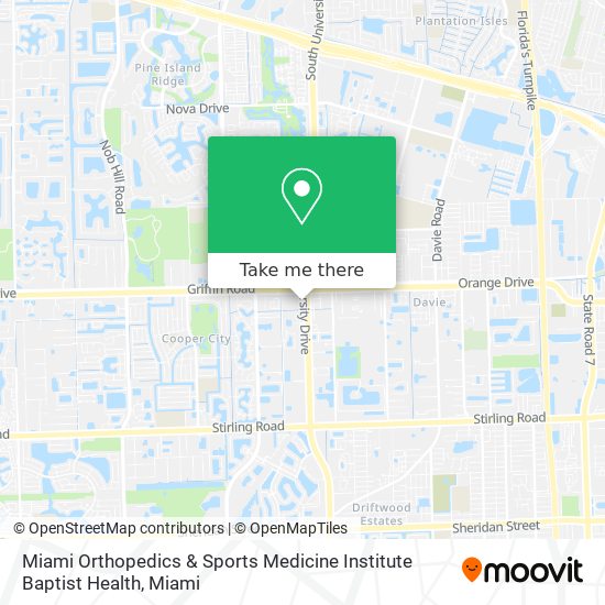 Miami Orthopedics & Sports Medicine Institute Baptist Health map