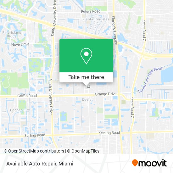 Mapa de Available Auto Repair