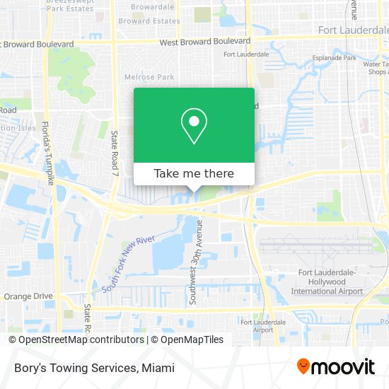 Bory's Towing Services map