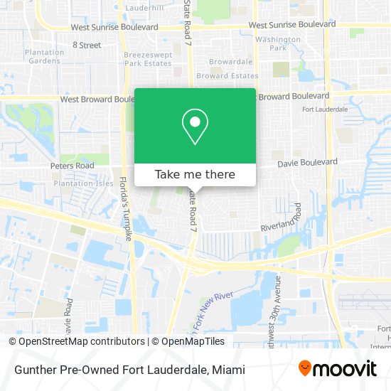 Gunther Pre-Owned Fort Lauderdale map