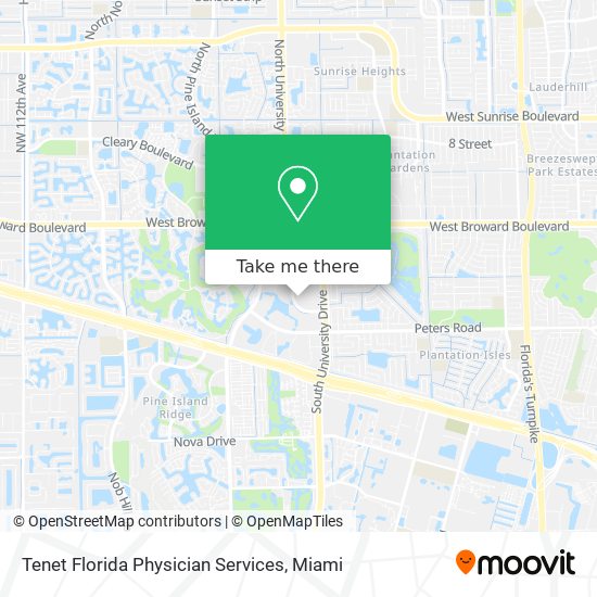 Tenet Florida Physician Services map