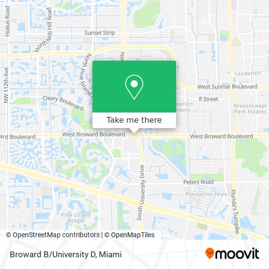 Broward B/University D map