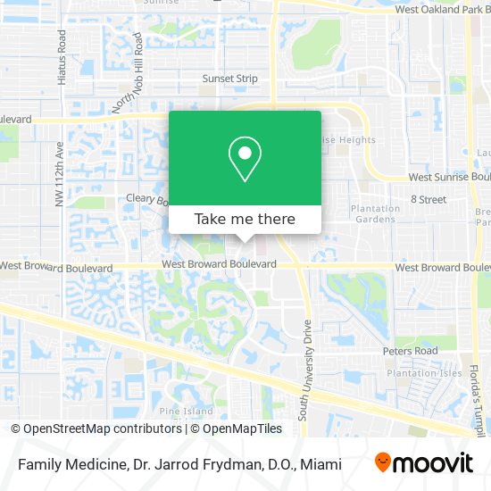 Family Medicine, Dr. Jarrod Frydman, D.O. map