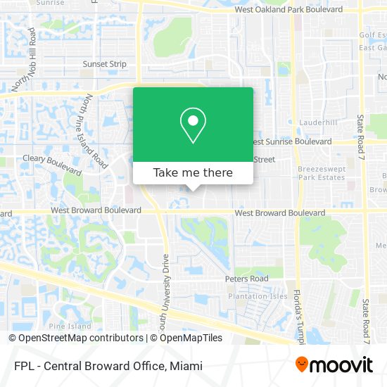 Mapa de FPL - Central Broward Office