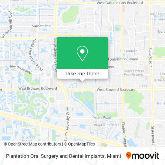 Mapa de Plantation Oral Surgery and Dental Implants