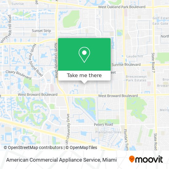 American Commercial Appliance Service map