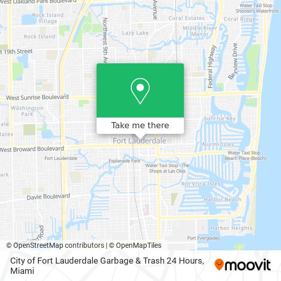 City of Fort Lauderdale Garbage & Trash 24 Hours map