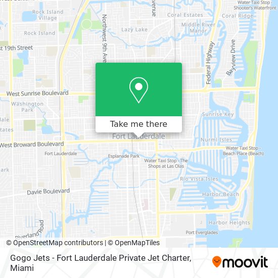 Gogo Jets - Fort Lauderdale Private Jet Charter map