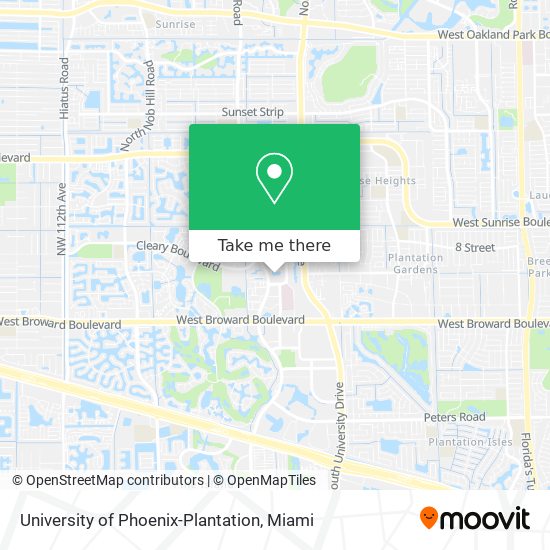 Mapa de University of Phoenix-Plantation