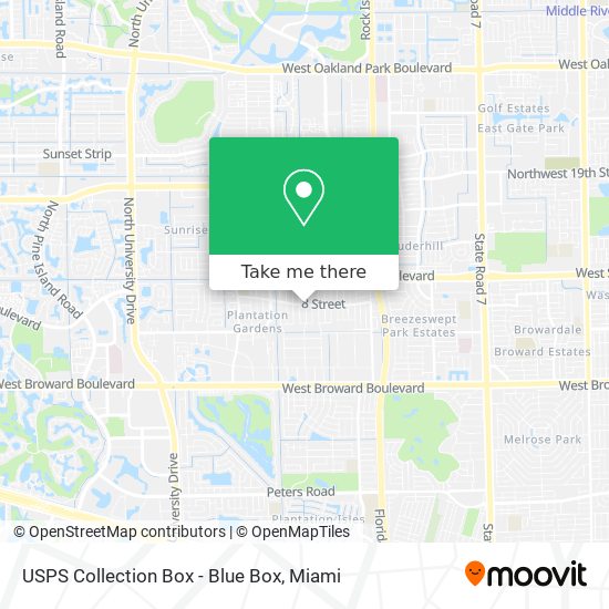 Mapa de USPS Collection Box - Blue Box