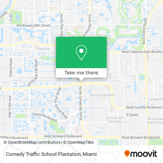 Comedy Traffic School Plantation map