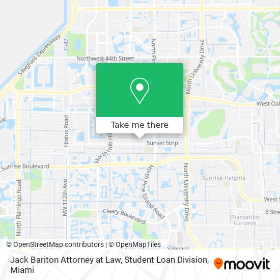 Mapa de Jack Bariton Attorney at Law, Student Loan Division