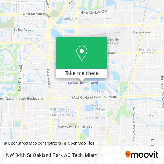 NW 34th St Oakland Park AC Tech map