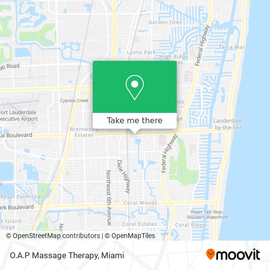 Mapa de O.A.P Massage Therapy