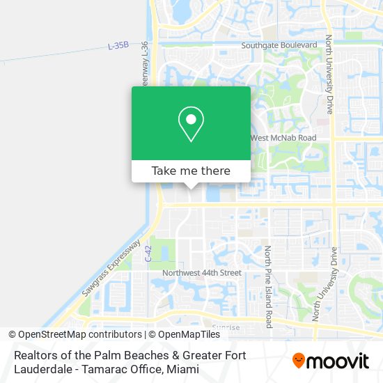 Realtors of the Palm Beaches & Greater Fort Lauderdale - Tamarac Office map