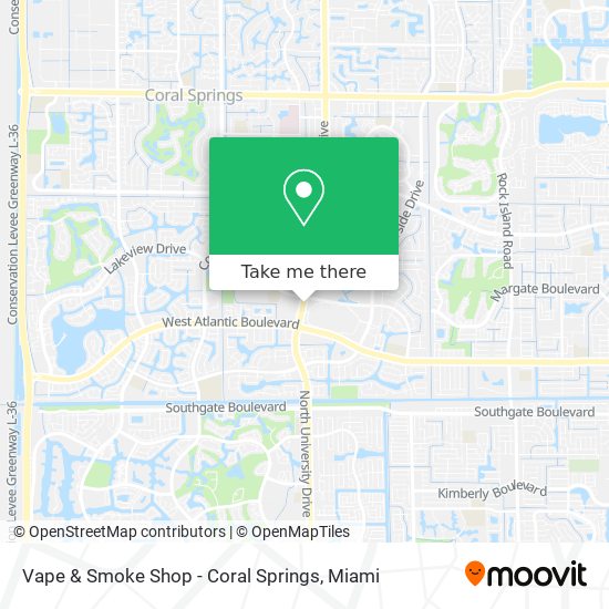 Mapa de Vape & Smoke Shop - Coral Springs