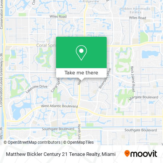 Mapa de Matthew Bickler Century 21 Tenace Realty