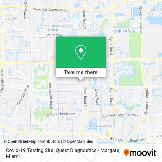 Covid-19 Testing Site: Quest Diagnostics - Margate map