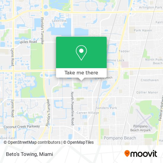 Beto's Towing map