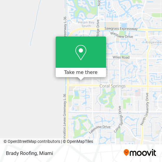 Brady Roofing map