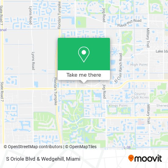 S Oriole Blvd & Wedgehill map