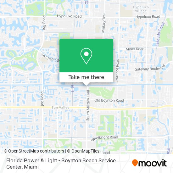 Mapa de Florida Power & Light - Boynton Beach Service Center