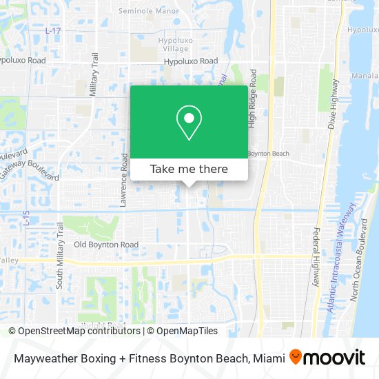 Mapa de Mayweather Boxing + Fitness Boynton Beach