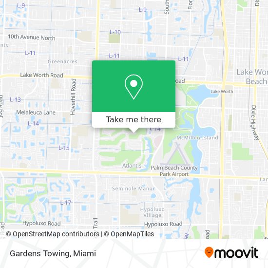 Gardens Towing map