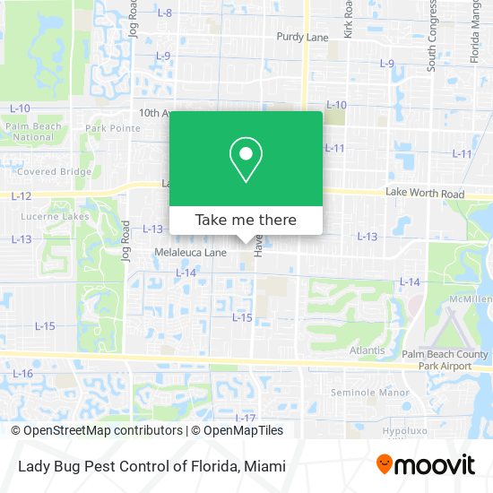 Mapa de Lady Bug Pest Control of Florida
