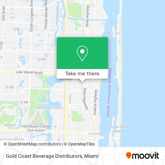 Gold Coast Beverage Distributors map