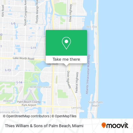 Mapa de Thies William & Sons of Palm Beach