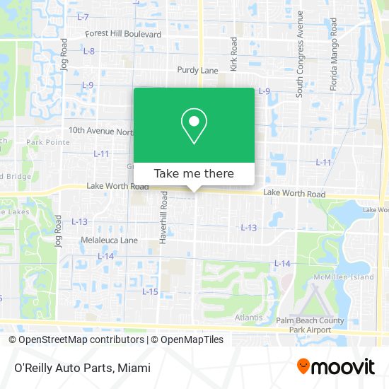 O'Reilly Auto Parts map