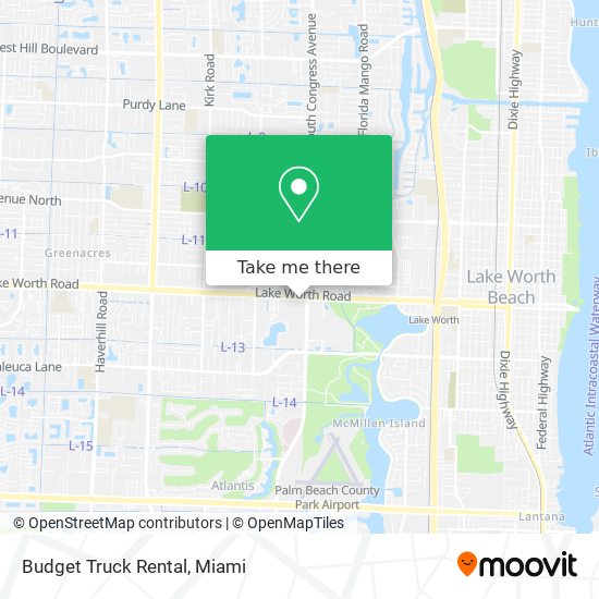 Budget Truck Rental map