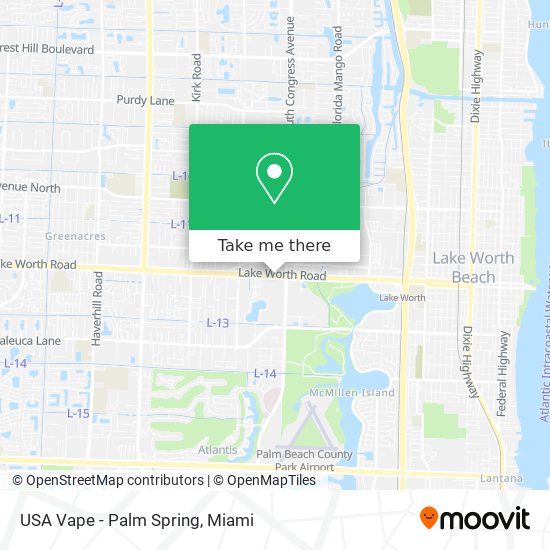 USA Vape - Palm Spring map