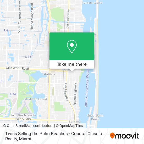 Twins Selling the Palm Beaches - Coastal Classic Realty map
