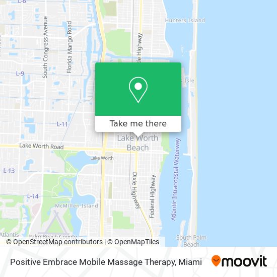 Positive Embrace Mobile Massage Therapy map