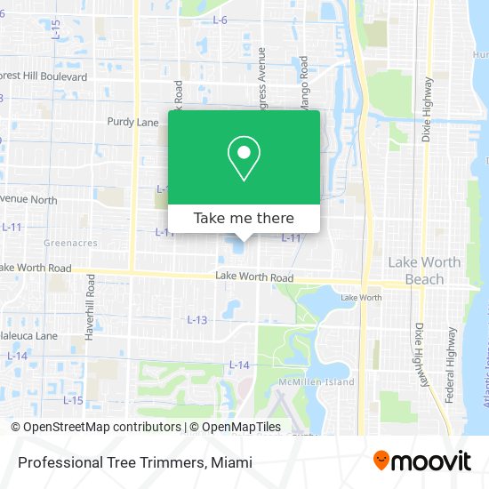 Professional Tree Trimmers map