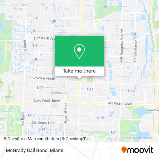 McGrady Bail Bond map