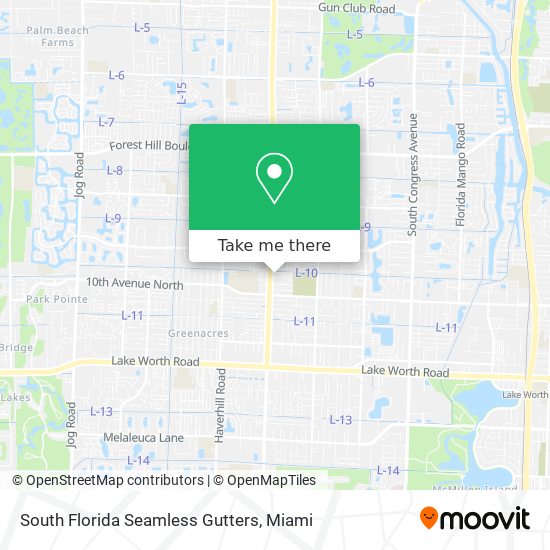 Mapa de South Florida Seamless Gutters