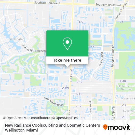 New Radiance Coolsculpting and Cosmetic Centers Wellington map