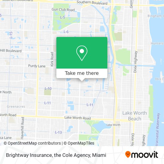 Brightway Insurance, the Cole Agency map