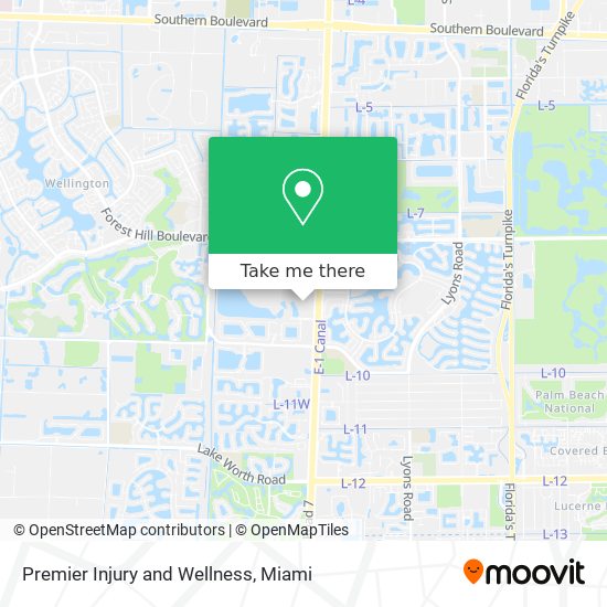 Premier Injury and Wellness map