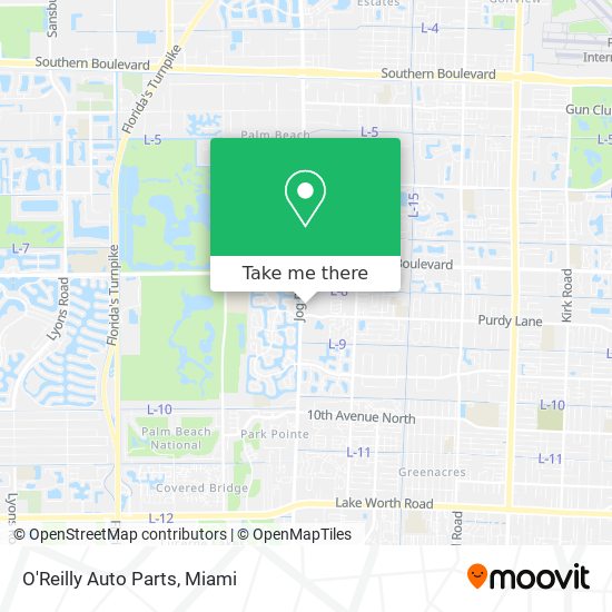 O'Reilly Auto Parts map