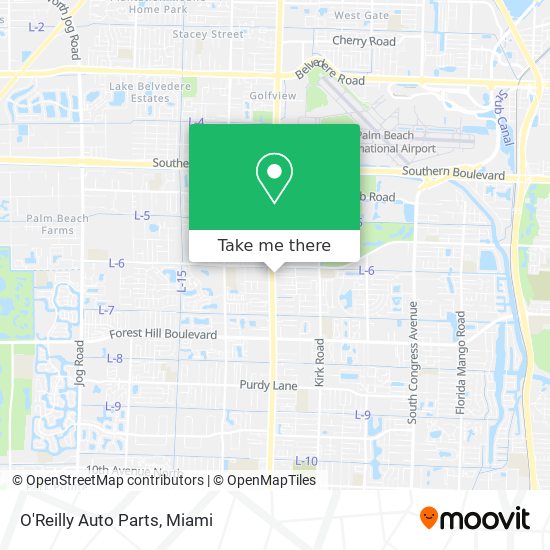 O'Reilly Auto Parts map