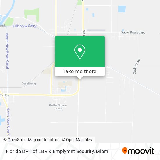 Florida DPT of LBR & Emplymnt Security map