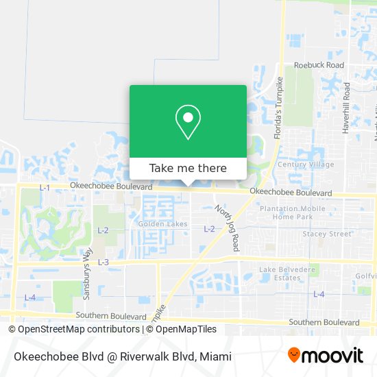 Okeechobee Blvd @ Riverwalk Blvd map