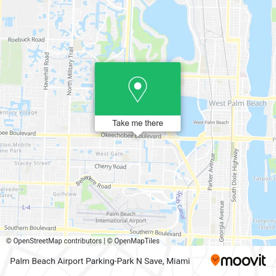 Palm Beach Airport Parking-Park N Save map